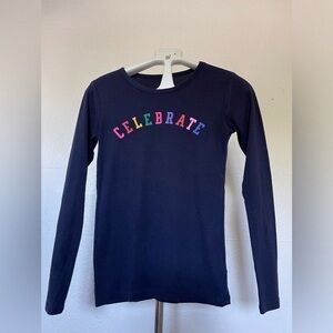 GAP Navy Long Sleeve Tee with Celebrate Design